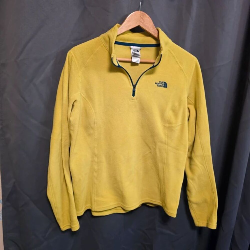 The North Face Polartec Classic Fleece 1/4 Zip Pullover Size M Mustard Yellow